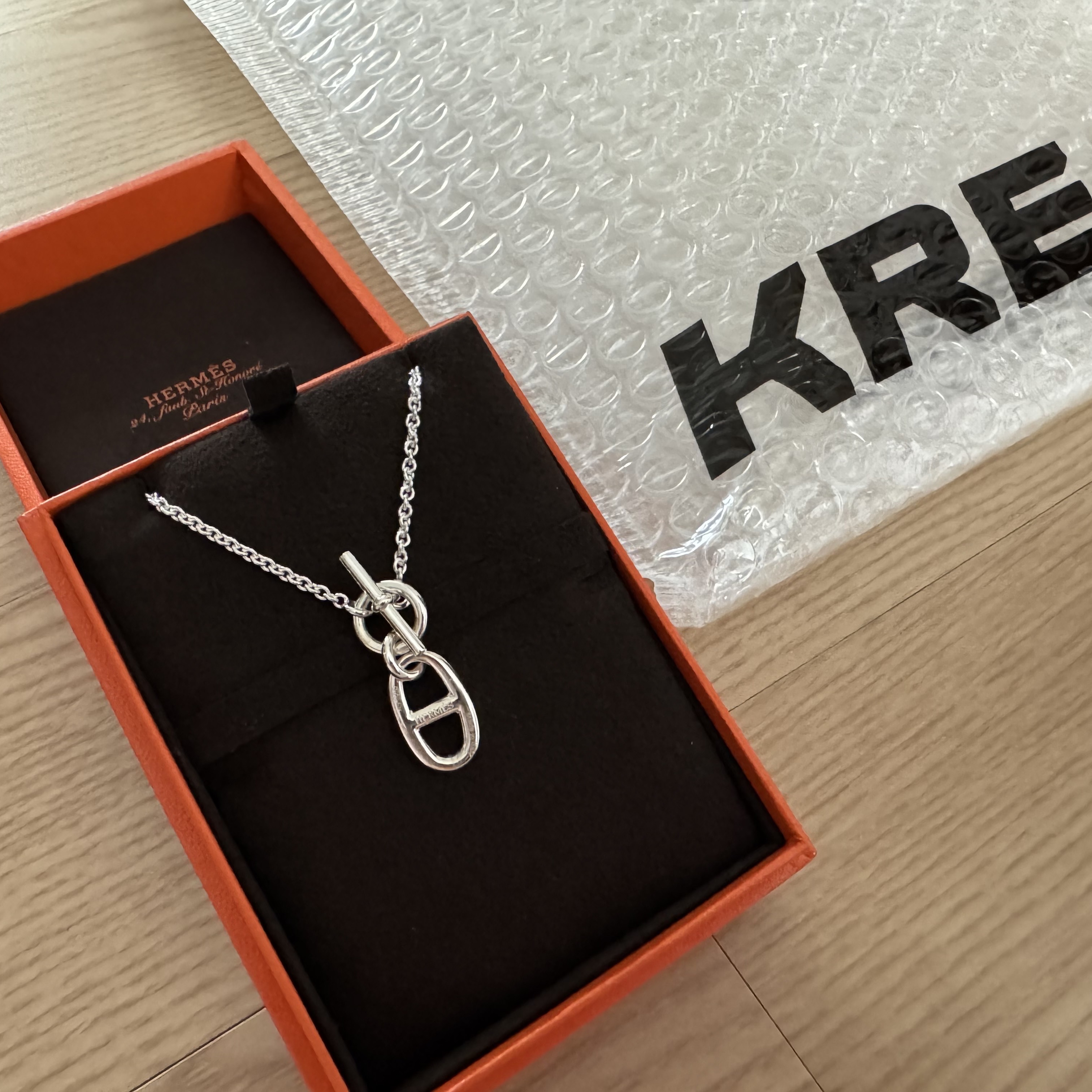 (W) Hermes Chaine D'Ancre Pendant Sterling Silver 착용 스타일