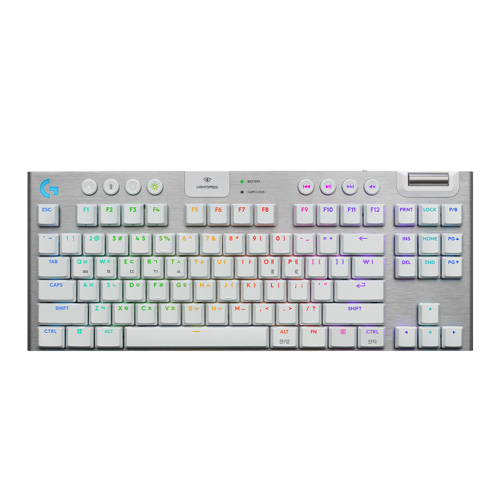 로지텍코리아 공식 G915 x LIGHTSPEED TKL 게이밍 키보드 화이트, 갈축(Logitech G915 x LIGHTSPEED TKL Wireless Gaming Keyboard White, Tactile)