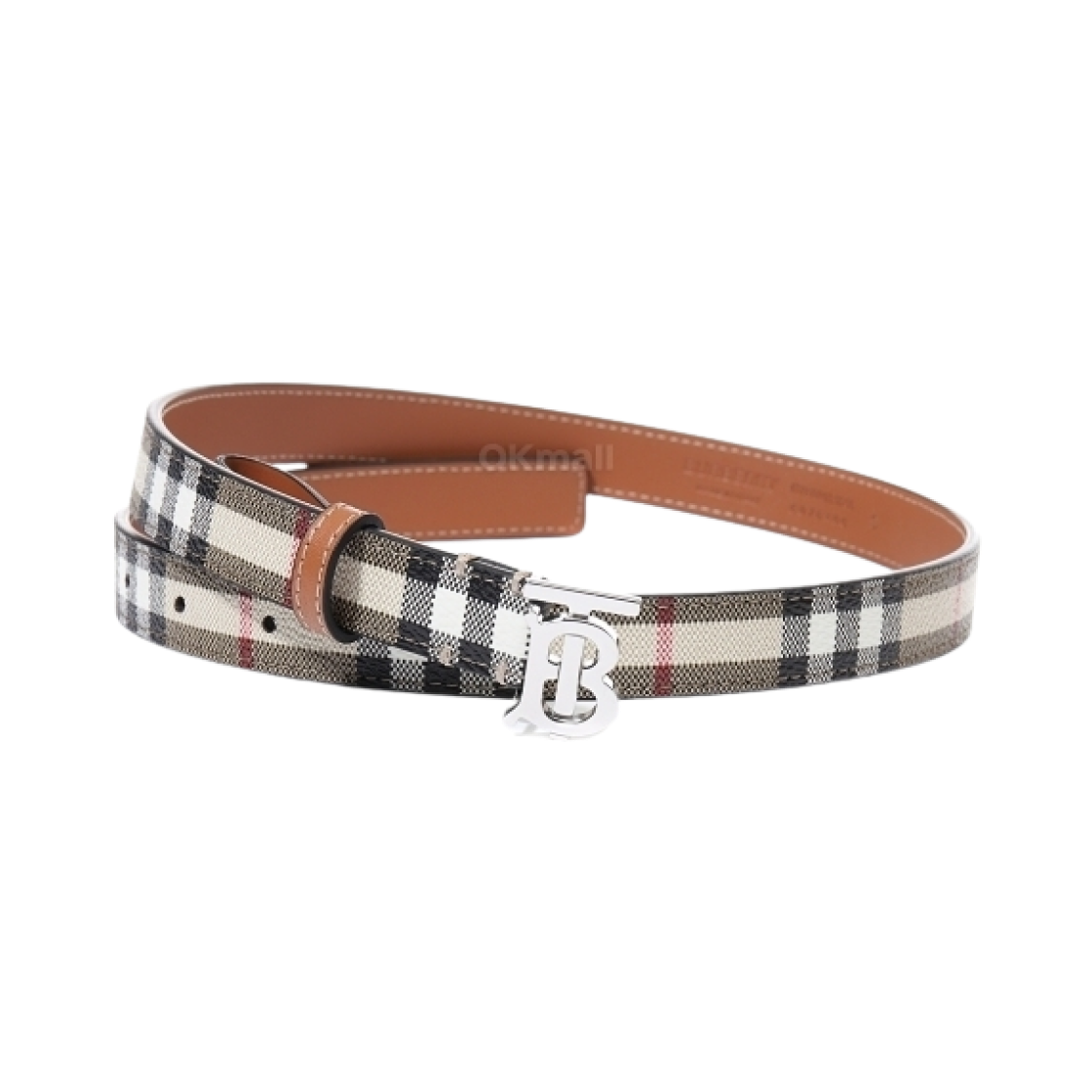 8070408 (W) Burberry 20 Non RV Vintage Check TB Belt Vcheck Palladio