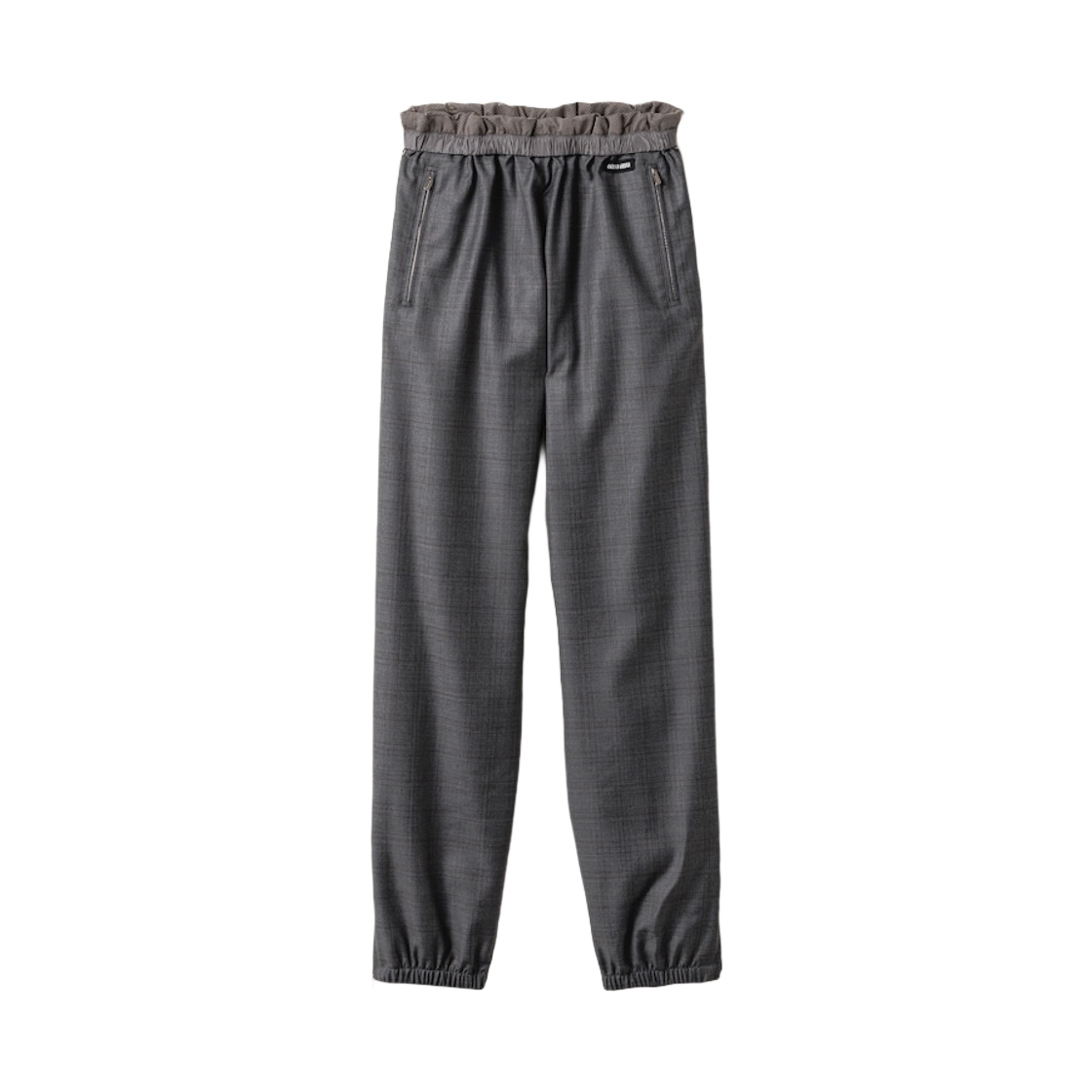 MP1874-175Y-F0480 (W) Miu Miu Prince of Wales Check Jogger Pants Slate Gray