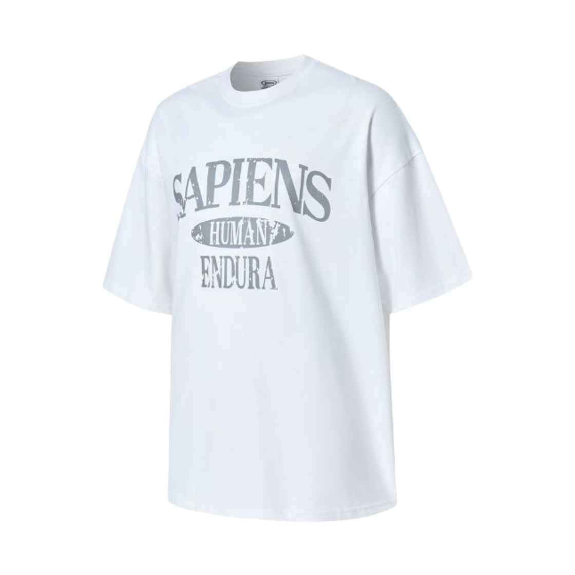 SP25SSTS002WH Sapiens Varsity Logo Over Fit Short Sleeves White