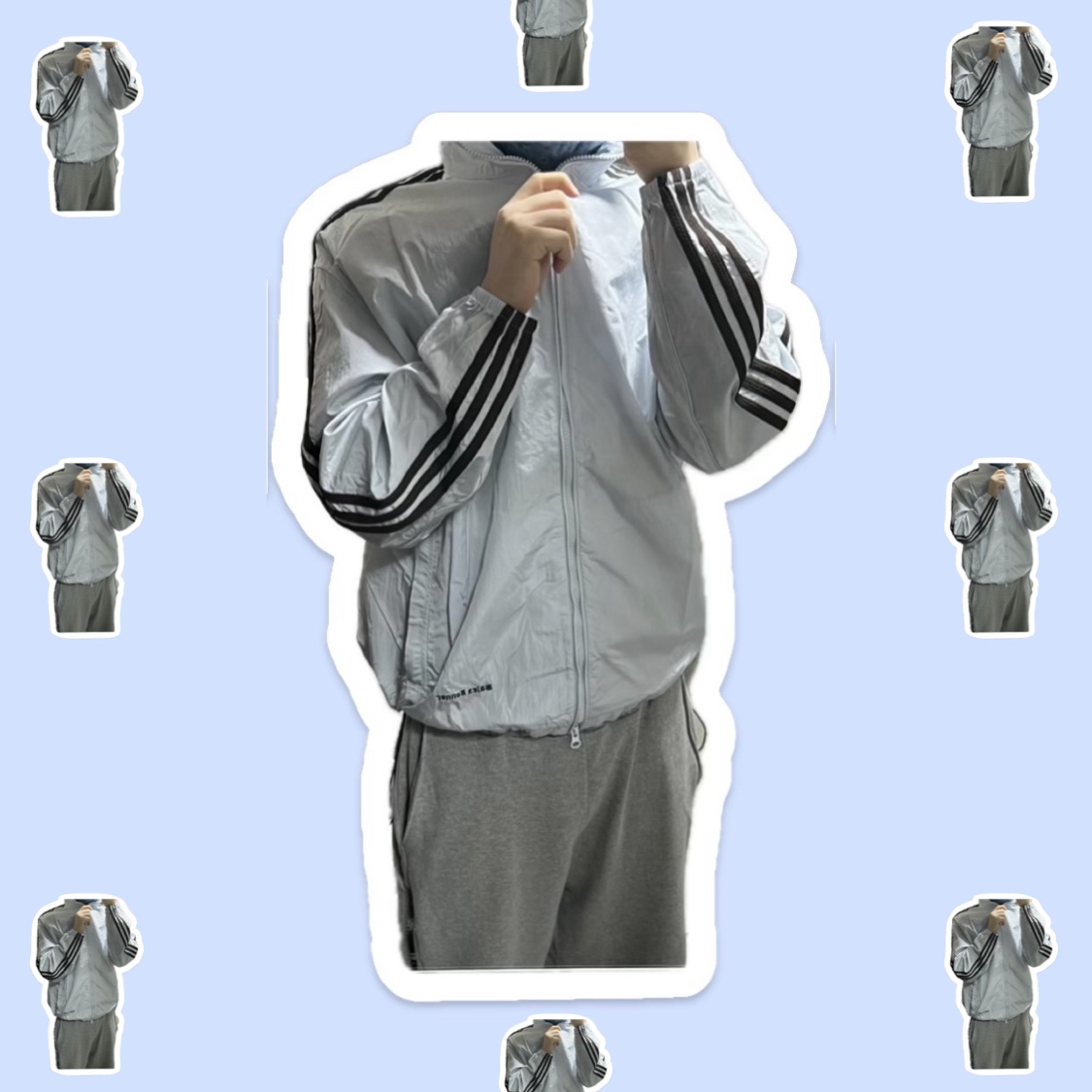 Adidas x Wales Bonner Statement Nylon Track Top Blue Tint - US Sizing 착용 스타일