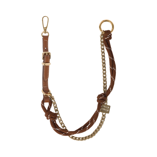 5TL510-ACRT-F0Q7Z Miu Miu Leather Cord and Metal Trick Cognac Tobacco
