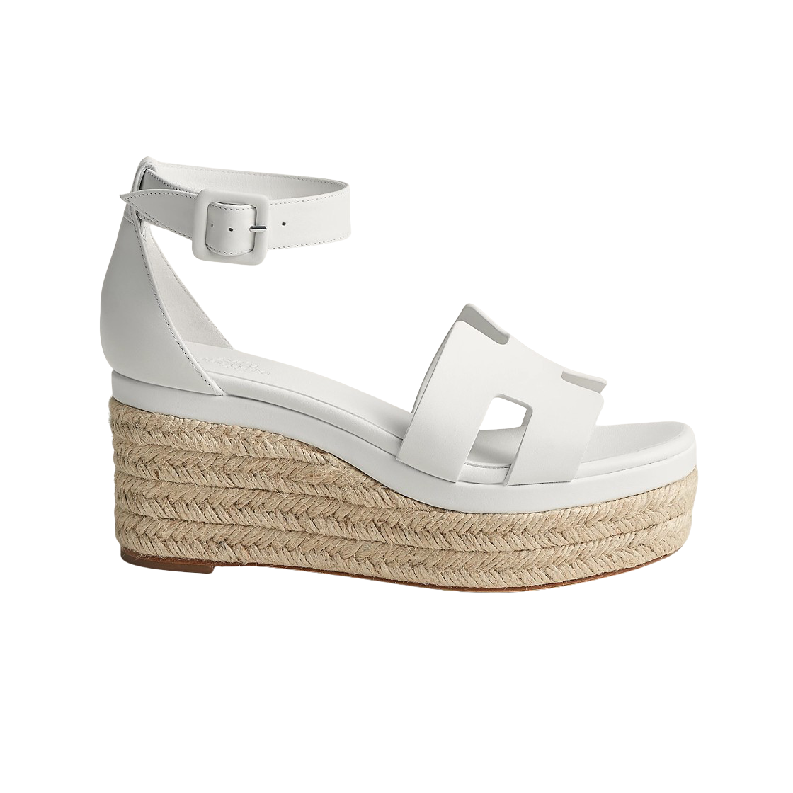 H231307Z90 (W) Hermes Elda Espadrille Calfskin & Blanc