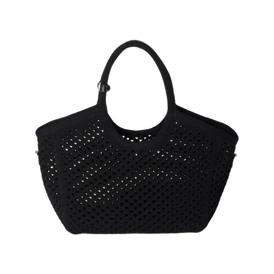 미우 미우 코튼 메쉬 아이비 토트백 블랙 초크 화이트(Miu Miu Cotton Mesh Ivy Tote Bag Black Chalk White) - 2