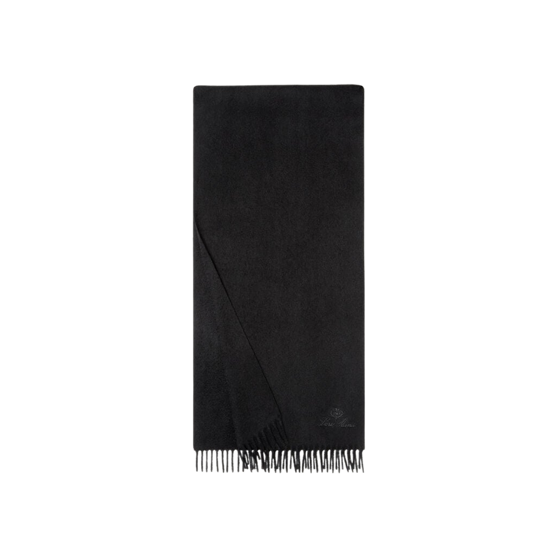 FAN4410-8000 Loro Piana Piccola Unita Cashmere Muffler Black