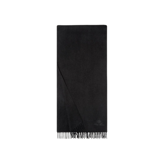 FAN4410-8000 Loro Piana Piccola Unita Cashmere Muffler Black