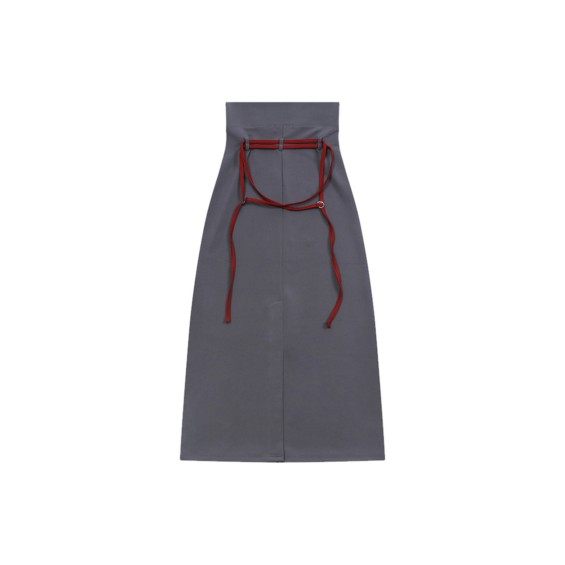 무센트 엔버 셋업 백 스트랩 슬릿 롱 스커트 차콜(MUCENT Enver Set Up Back Strap Slit Long Skirt Charcoal) - 2