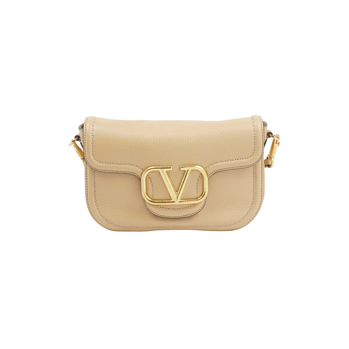 B0N20IMZGH9 Valentino Alltime Calfskin Handbag Beige