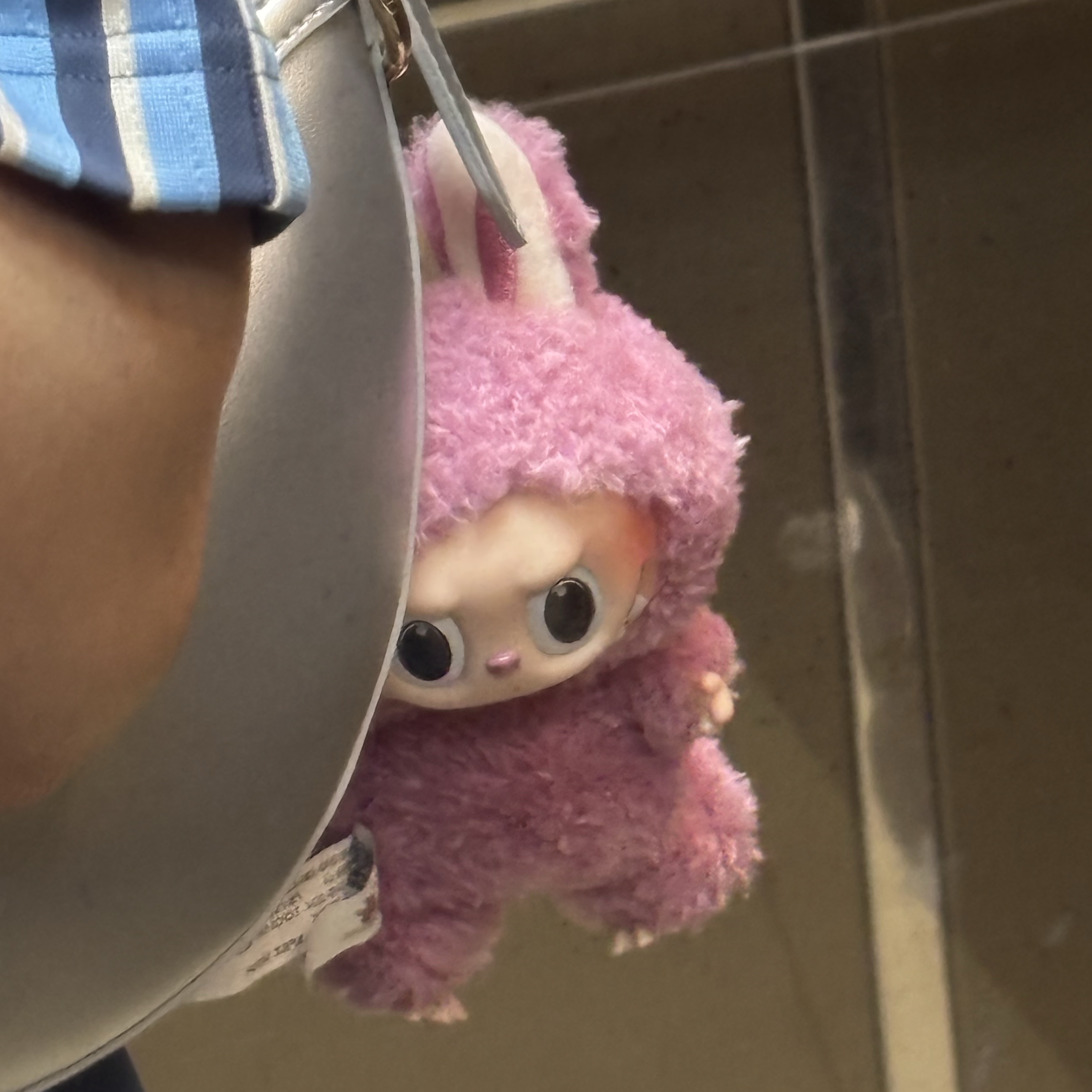 Pop Mart Labubu The Monsters Labubu Tasty Macarons Series Lyche Berry Keyring 착용 스타일 - 4