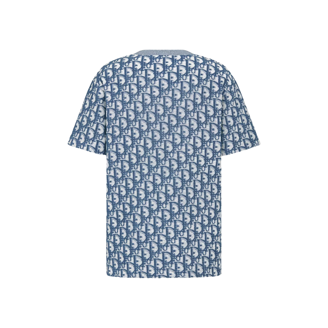 디올 테리 코튼 저지 오블리크 릴렉스드 핏 티셔츠 블루 화이트(Dior Terry Cotton Jersey Oblique Relaxed Fit T-Shirt Blue White) - 2
