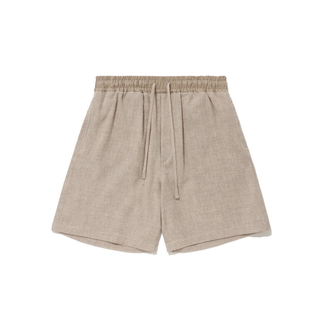 바이랑 테일러드 울 린넨 드로우스트링 쇼츠 - 베이지(BY RANG Tailored Wool-Linen Drawstring Shorts - Beige)