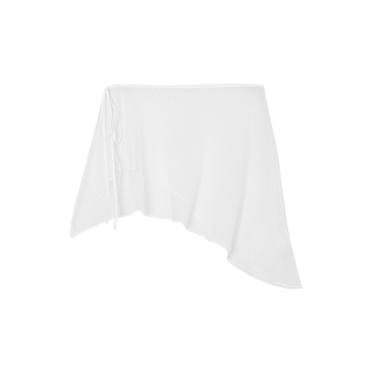 BLR2E04SK01-WH BLR Asymmetrical Frill Strap Layered Skirt White
