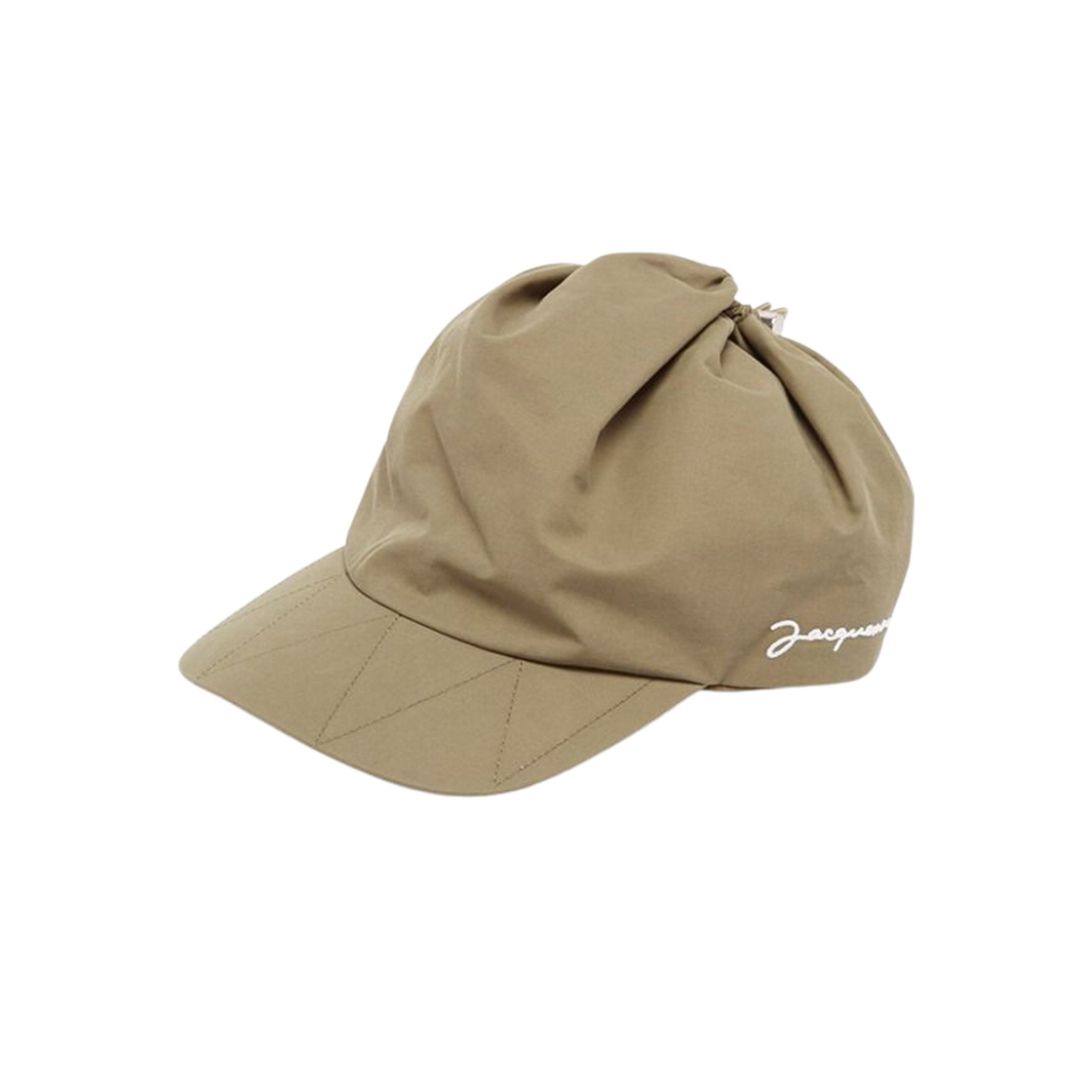 216AC18-216-505500 Jacquemus La Casquette Drawstring Cap Khaki