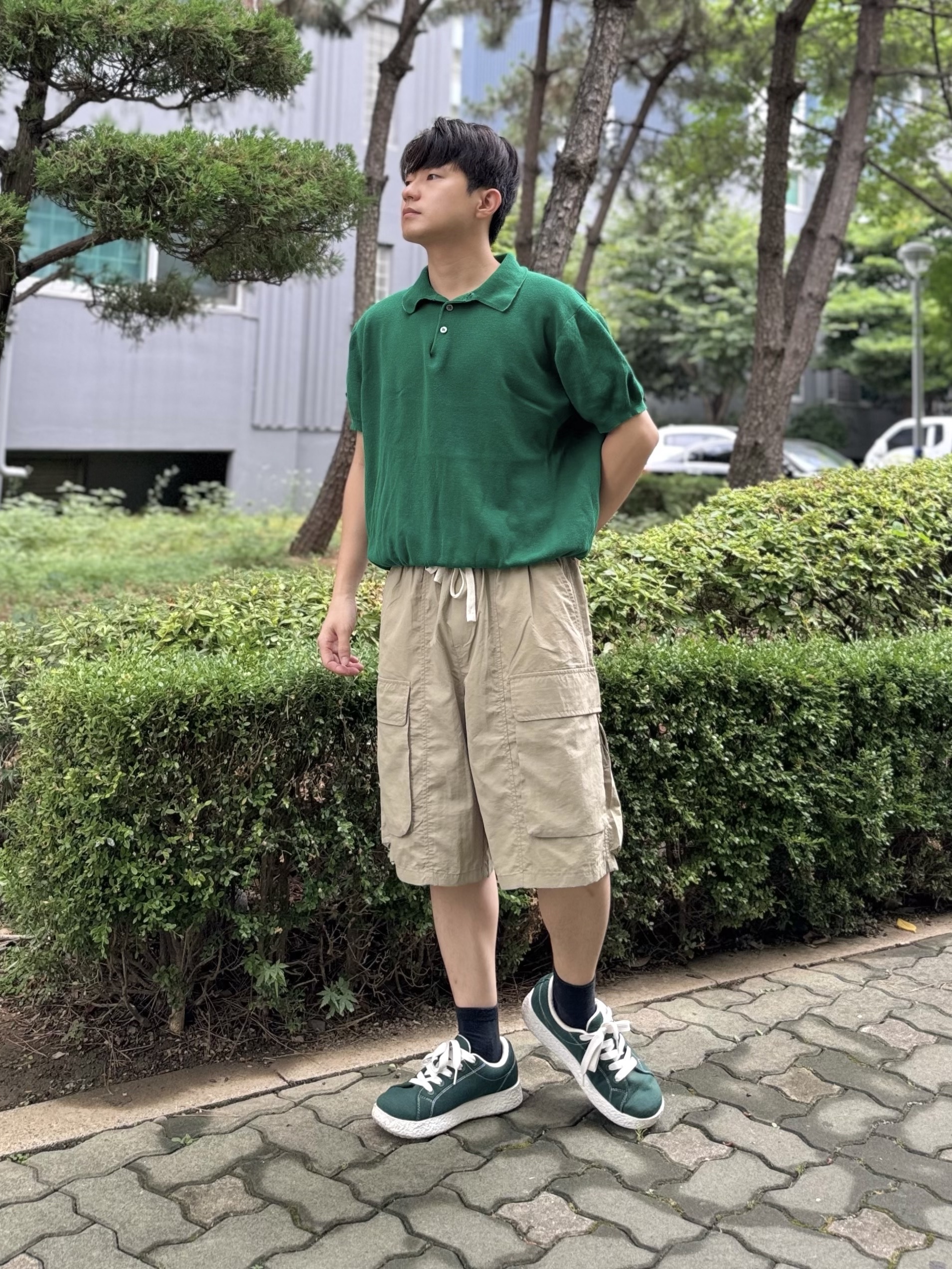 [6% 적립] LeMouton Buddy Darkgreen 착용 스타일 - 1
