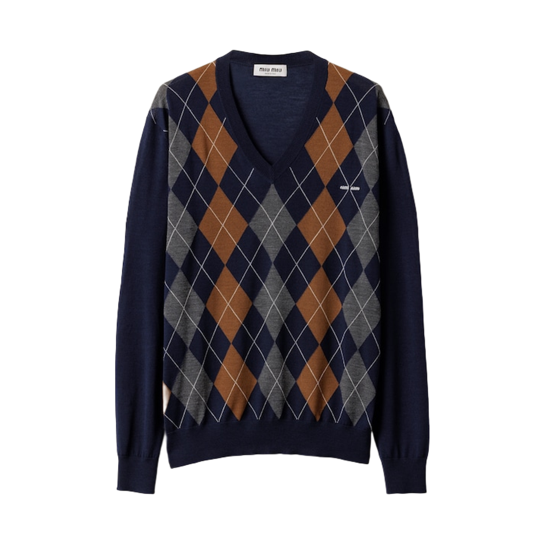 MMLB67-174C-F0008 (W) Miu Miu V-Neck Wool Sweater Blue