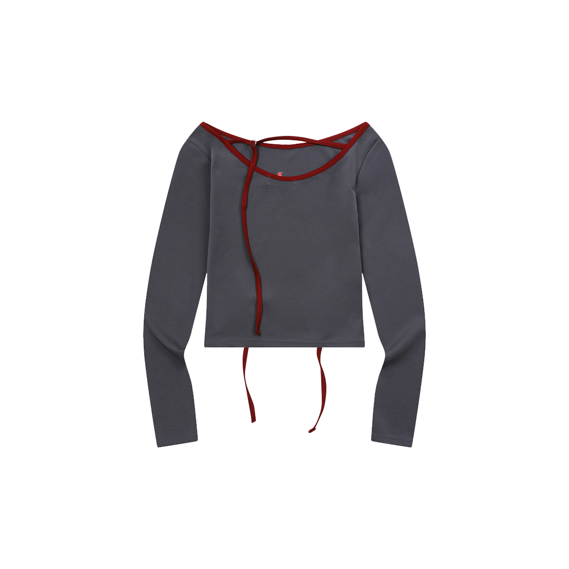 무센트 엔버 셋업 스트랩 언발란스 롱 슬리브 티 차콜(MUCENT Enver Set Up Strap Unbalance Long Sleeve T Charcoal) - 2