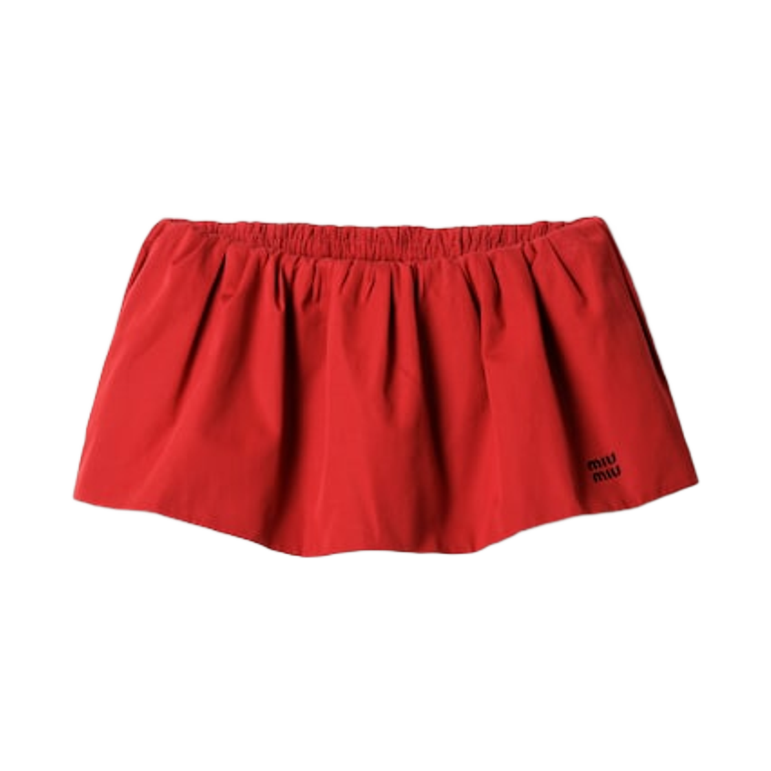 MG2200-1BMS-F0D56 (W) Miu Miu Poplin Mini Skirt Scarlet