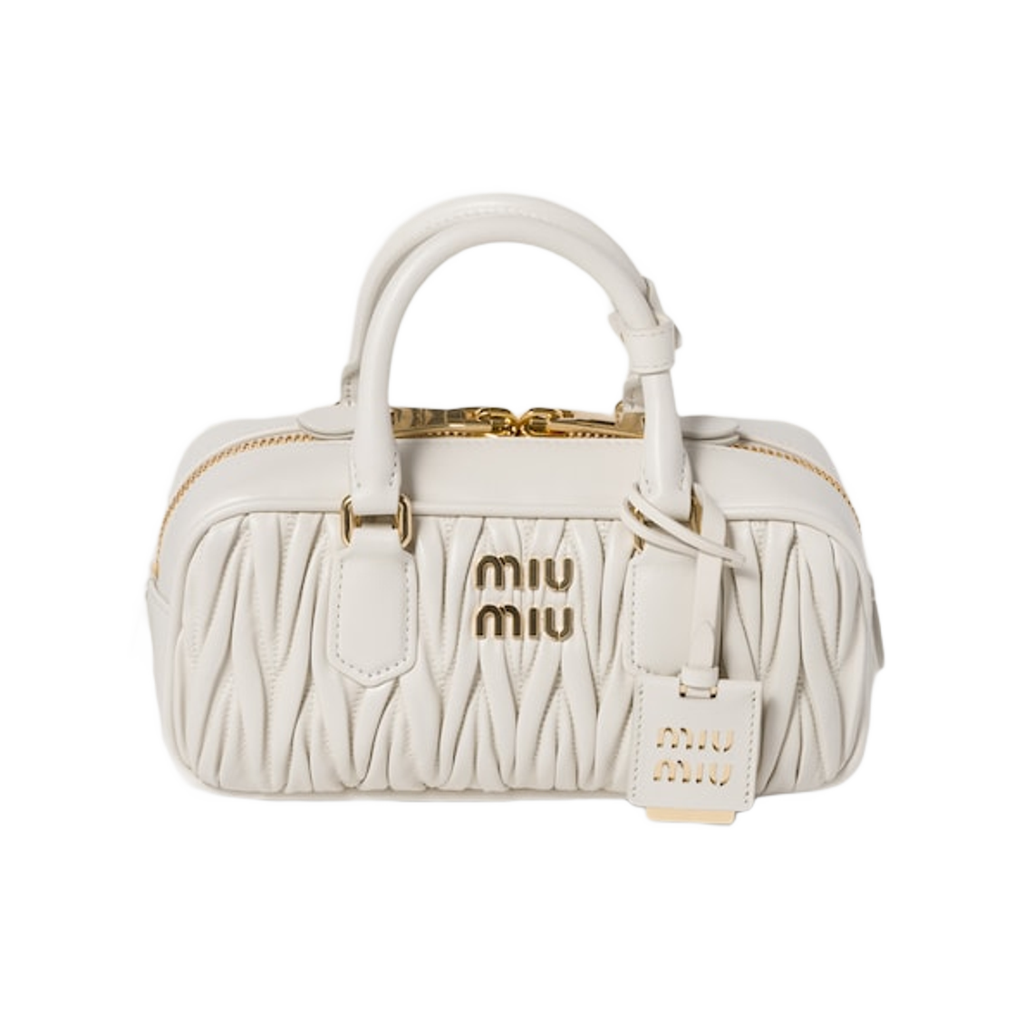 미우 미우 아르카디 마테라쎄 나파 레더 백 화이트(Miu Miu Arcady Materasse Napa Leather Bag White)
