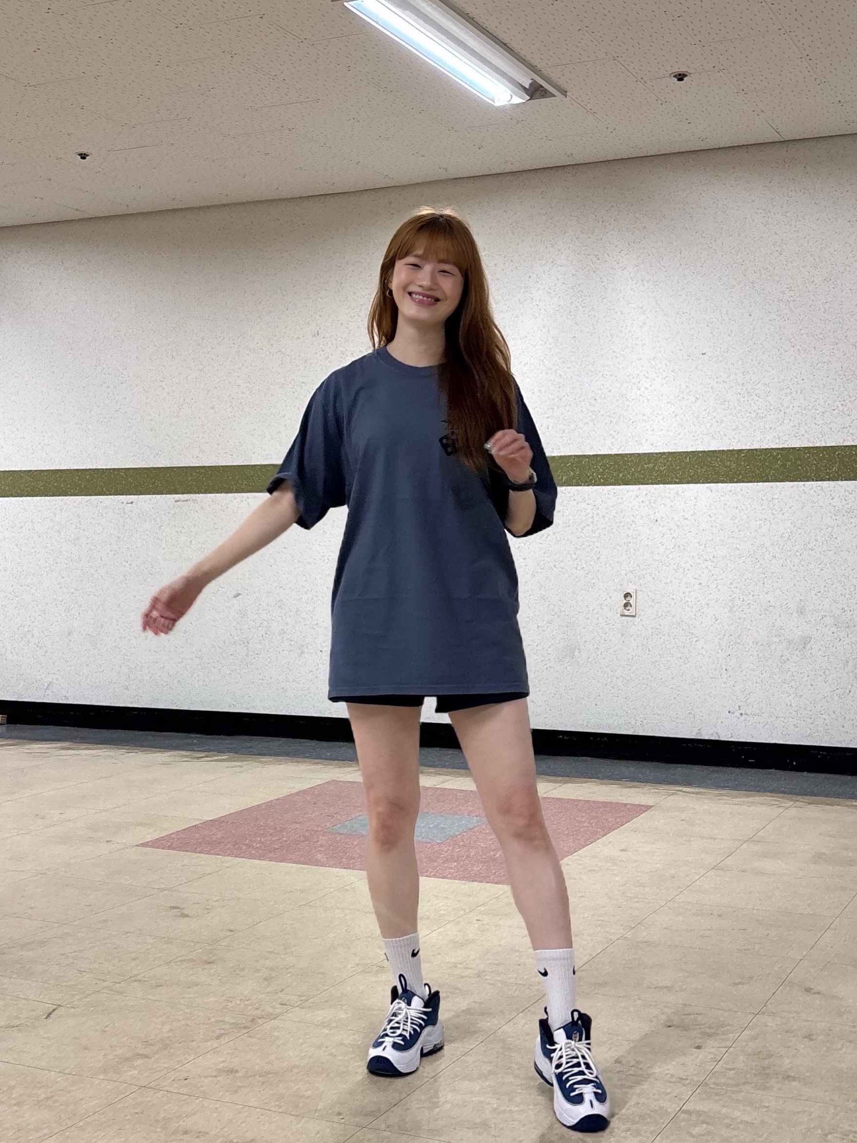 Stussy Pigment Dyed Dice T-Shirt Navy, Nike Air Penny II Atlantic Blue 착용 스타일 - 6