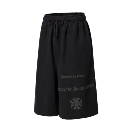 ◆THE MUSEUM VISITOR◆ LOGO STITCHED MESH SHORTS BLACK 08301 더뮤지엄비지터 로고 스티치드 메쉬 쇼츠 블랙 | The Museum