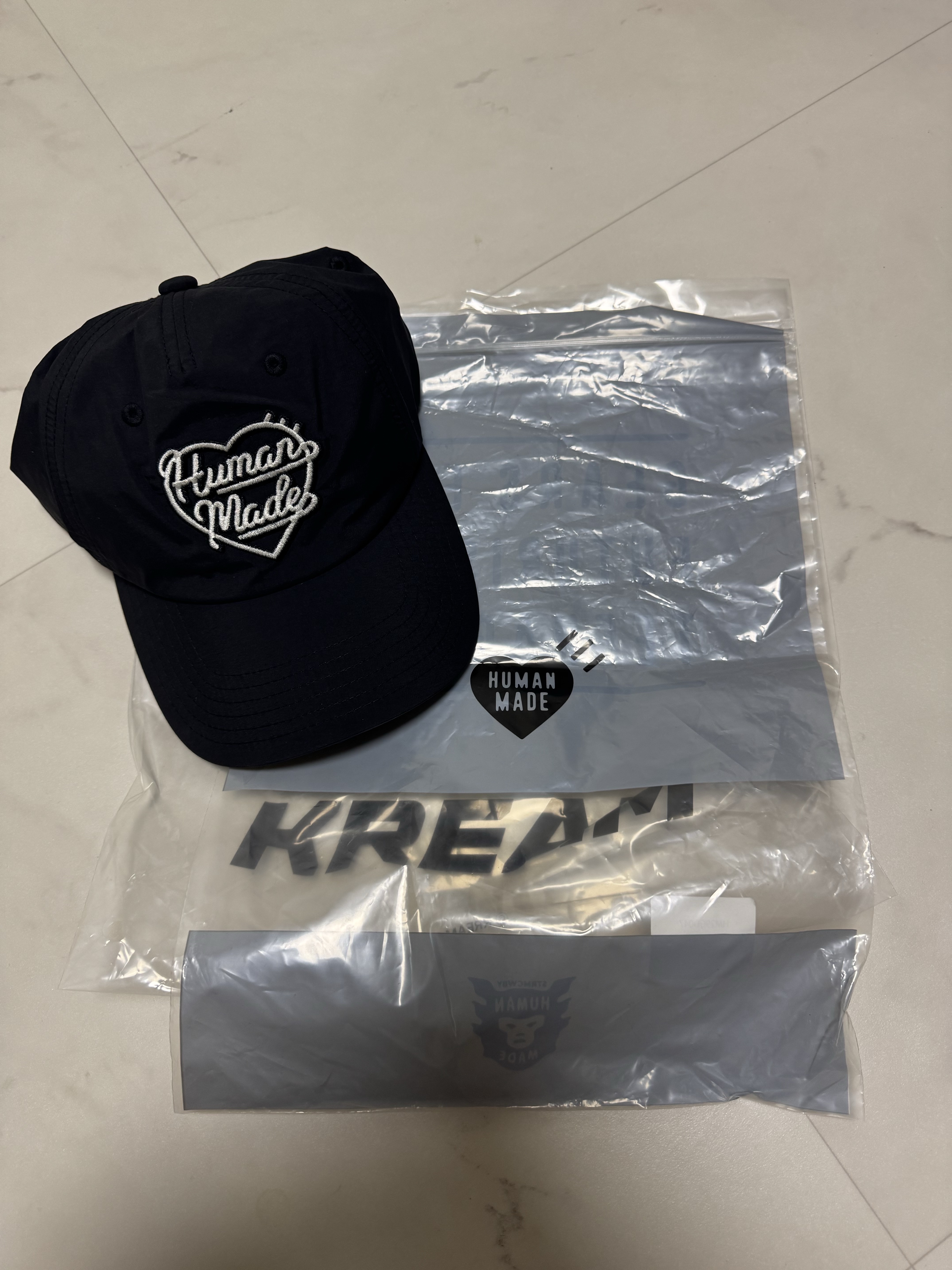 Human Made 5 Panel Nylon Cap Black, Nike Swoosh Rug Black White 착용 스타일 - 3