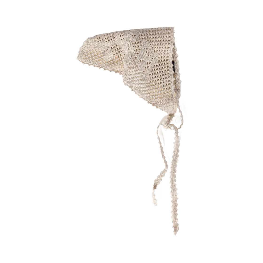 5IH073-2CRB-F0K74 (W) Miu Miu Crochet Cotton Triangle Scarf Chalk White