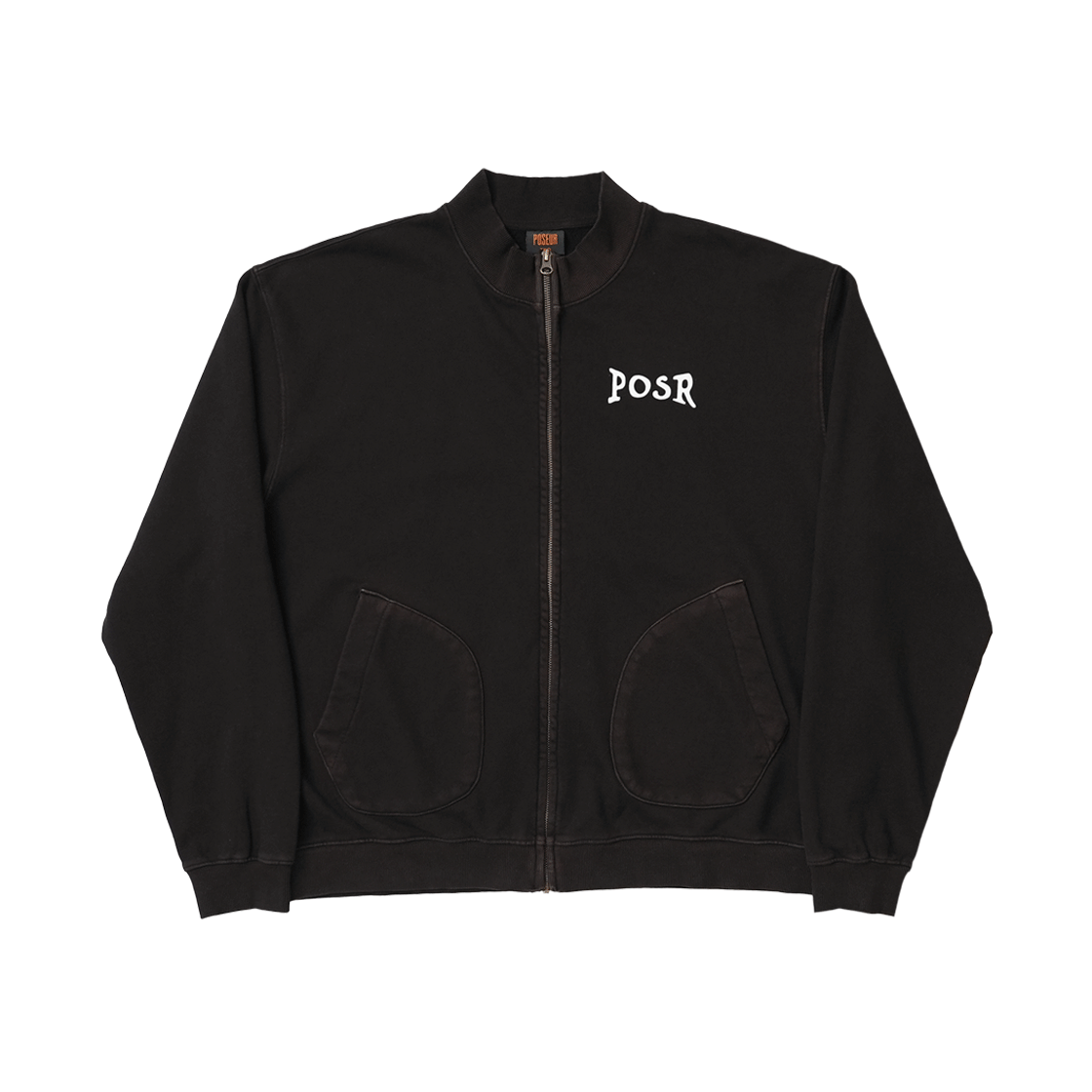 포져 오버다이드 로고 집 자켓 블랙(POSR Overdyed Logo Zip Jacket Black)