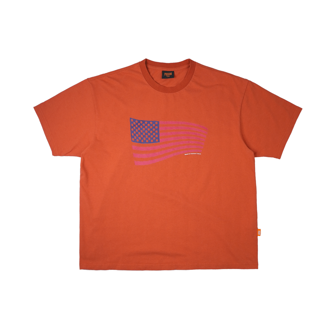 포져 체크 앤 스트라이프 티 오렌지(POSR Check And Stripes Tee Orange)