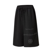Sapiens Engineered Waffle Over Fit Shorts Black