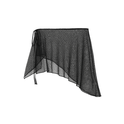 BLR2E04SK01-BK BLR Asymmetrical Frill Strap Layered Skirt Black