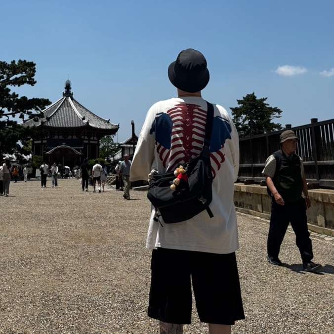 Kapital Cotton Sheeting Two Tone Big Pocket Bone T-Shirt Tricolor, Prada Re-Nylon Bucket Hat Black 착용 스타일