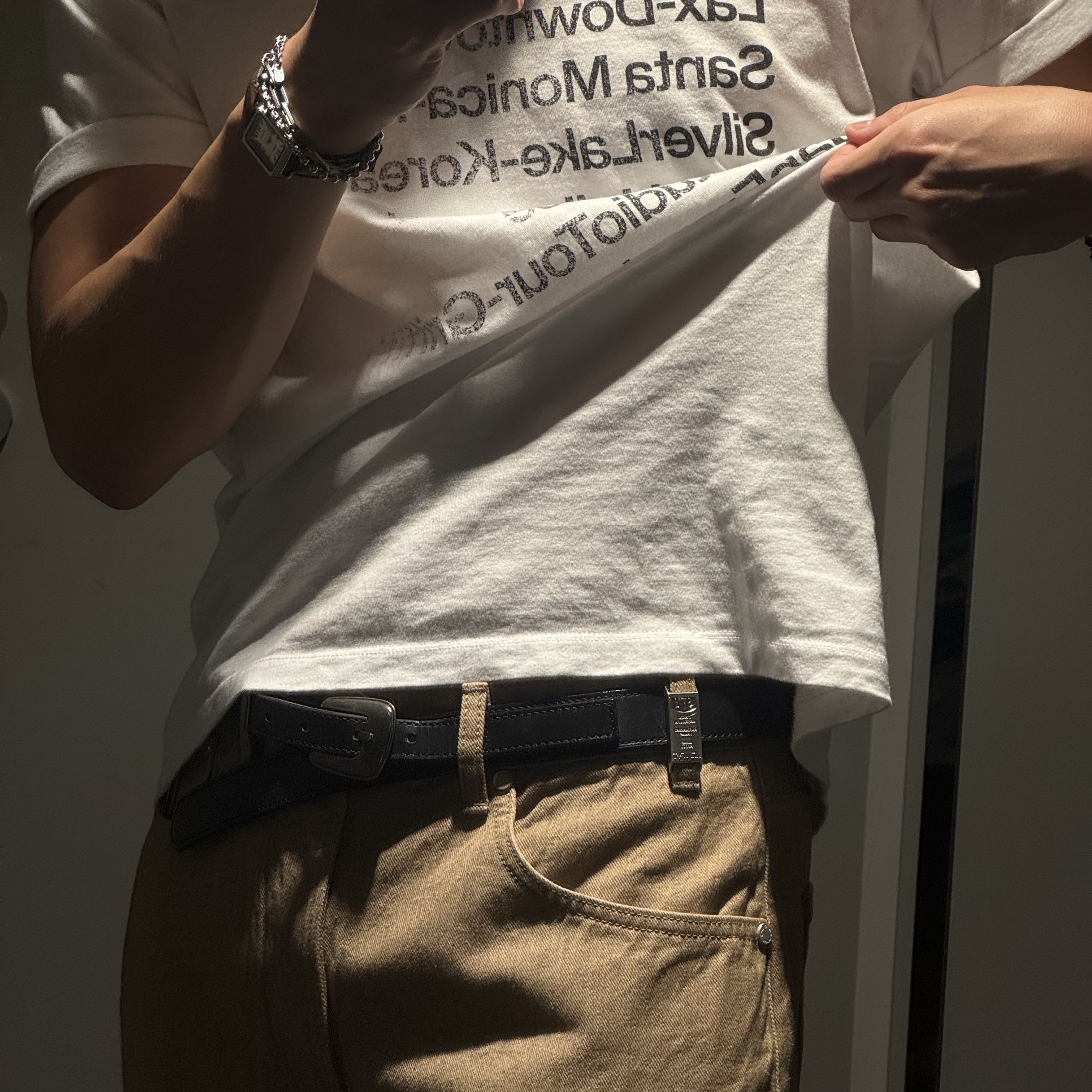 Casio LTP-V007L-9B, Millo Archive Faded Los Angeles T-Shirts White 착용 스타일