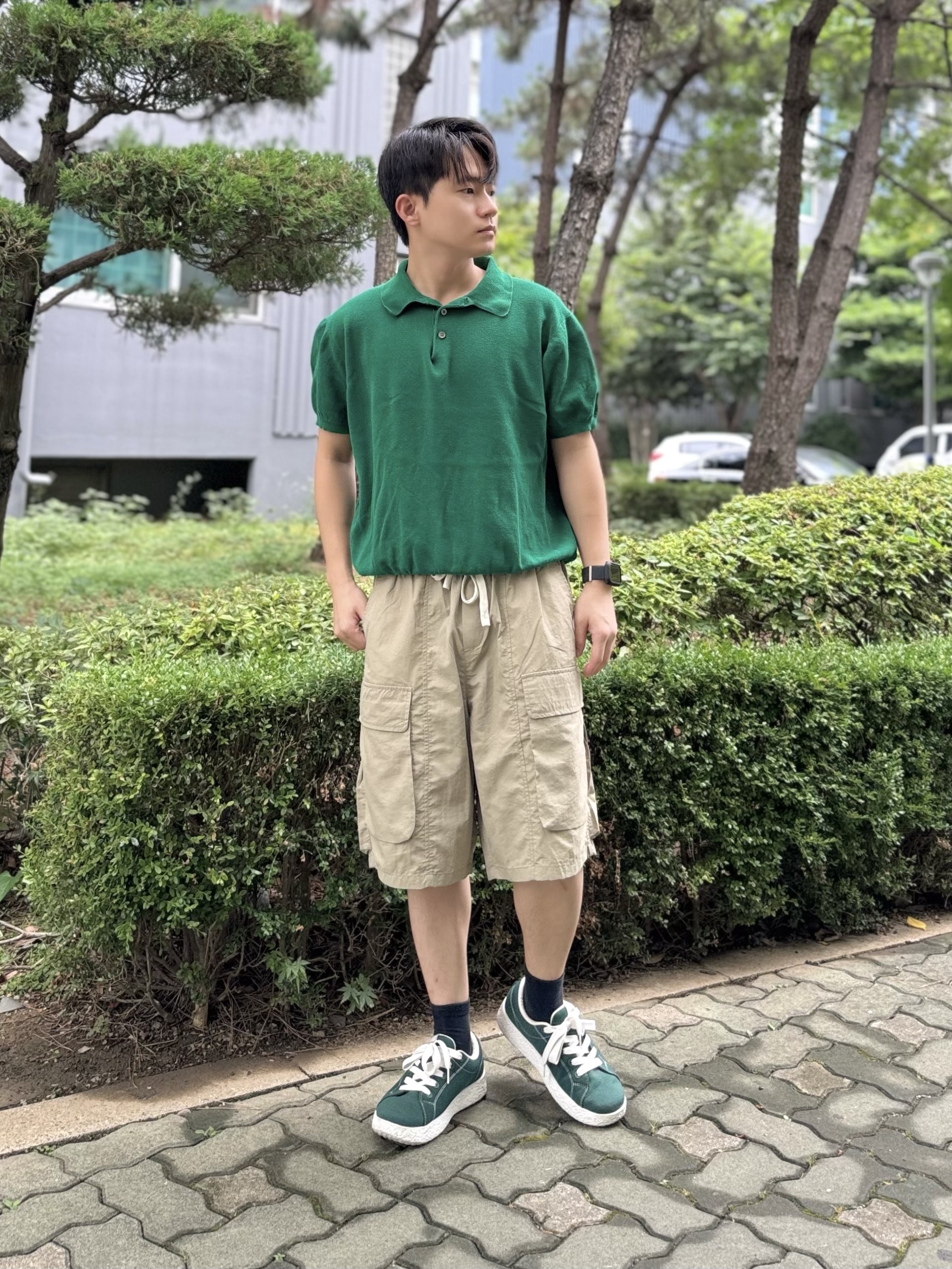 [6% 적립] LeMouton Buddy Darkgreen 착용 스타일 - 2