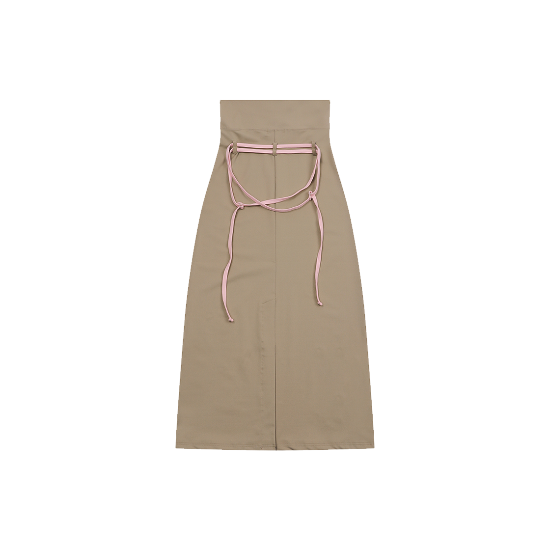 무센트 엔버 셋업 백 스트랩 슬릿 롱 스커트 베이지(MUCENT Enver Set Up Back Strap Slit Long Skirt Beige) - 2