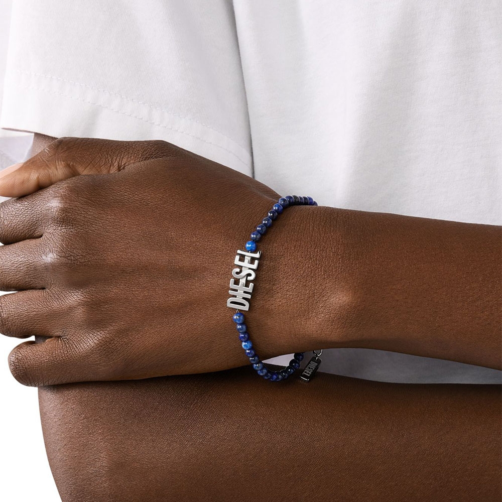 Diesel Dx1544040 Agate Bracelet Blue 착용 스타일 - 2
