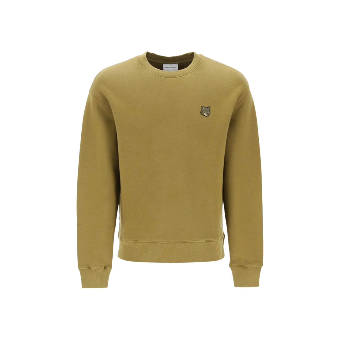 MM00316KM0307-P358 Maison Kitsune Bold Fox Head Patch Comfort Sweatshirt Khaki Green
