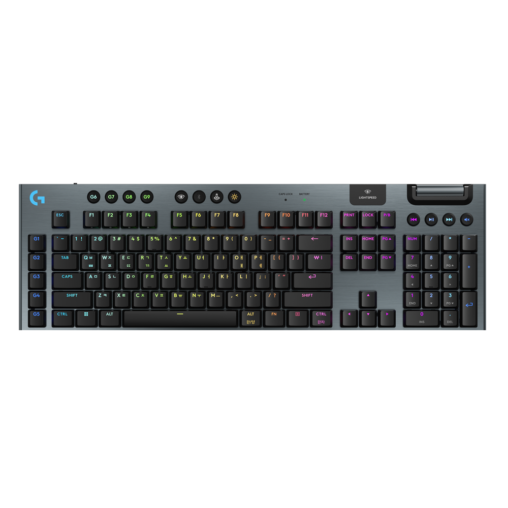 로지텍코리아 공식 G915 x LIGHTSPEED 게이밍 키보드 블랙, 적축(Logitech G915X LIGHTSPEED Wireless Gaming Keyboard Black, Linear)