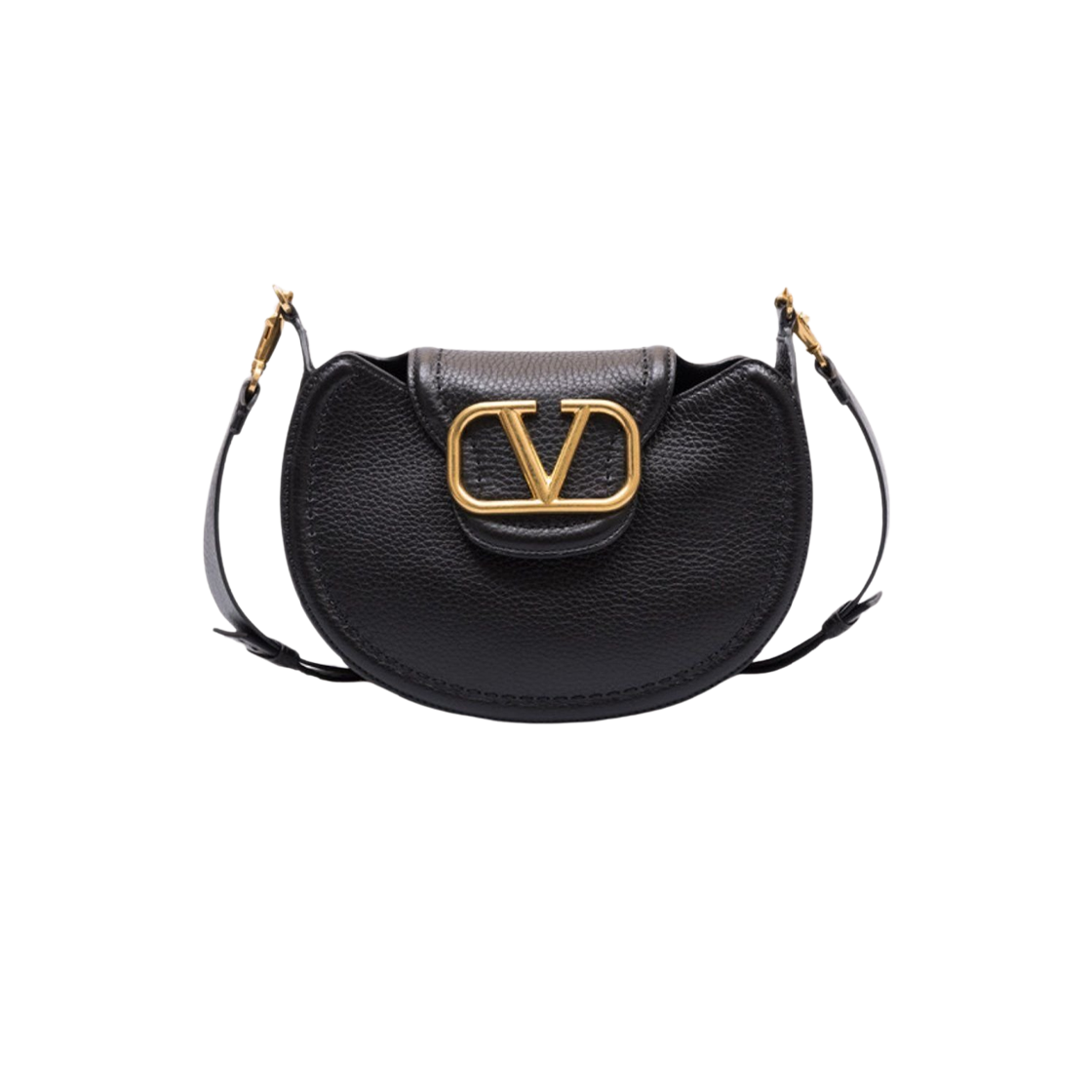 B0Q80RZR0NO Valentino Vlogo Leather Small Shoulder Bag Black