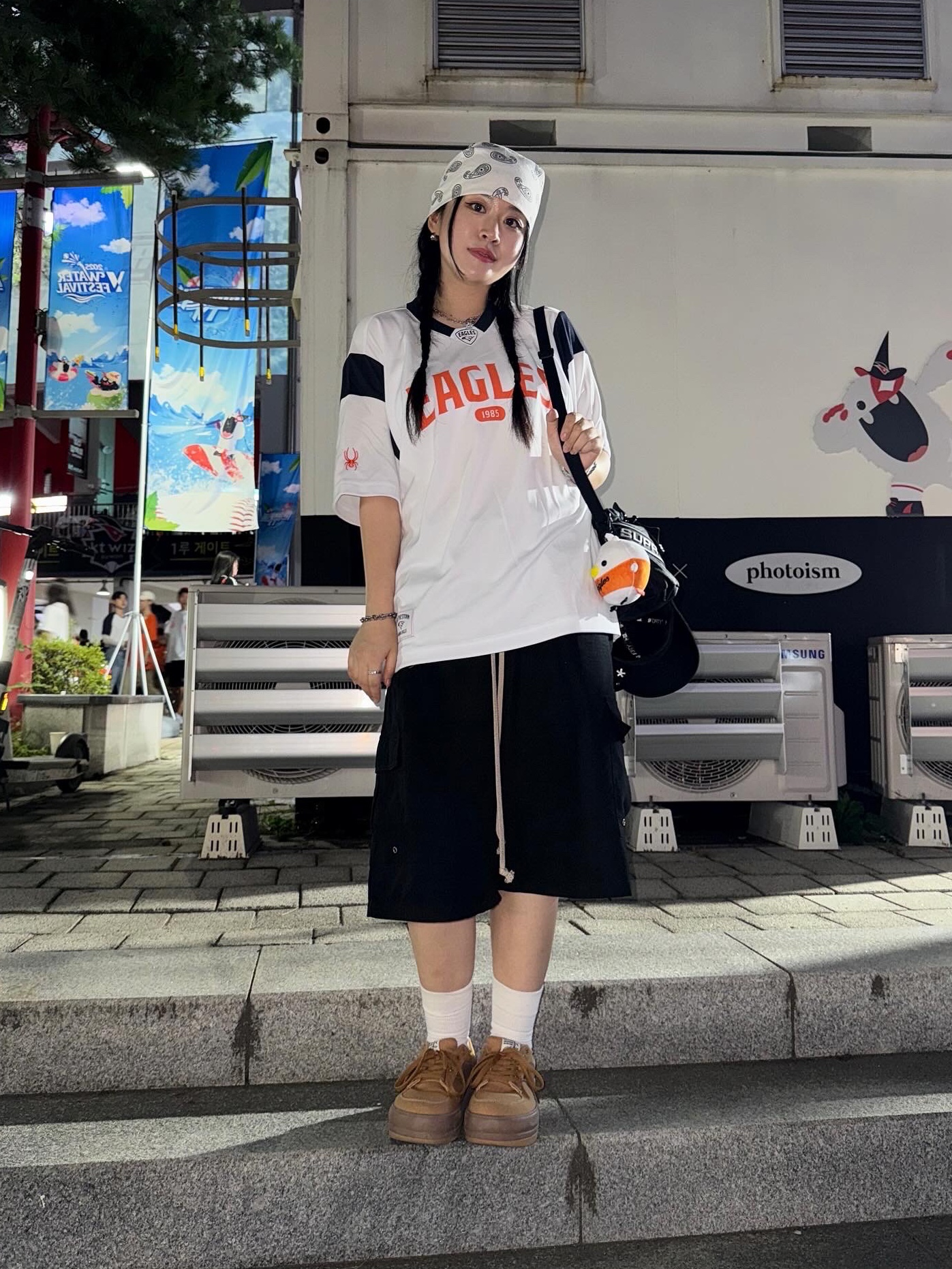 Hanwha Eagles Soori Bag Ring Orange 착용 스타일