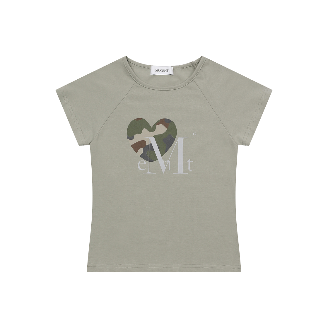 무센트 캐니언 하트 카모 반팔 티 남녀공용 카키(슬림핏)(MUCENT Canyon Heart Camo Half T Unisex Khaki) - 1