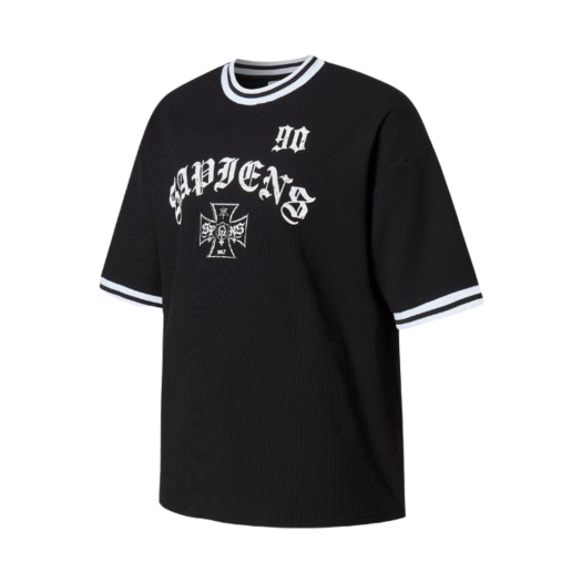 SP25SSTS010BK Sapiens Ninety Ringer Over Fit Short Sleeves Black