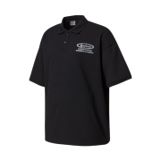 Sapiens Waffle Over Fit Polo Shirt Black