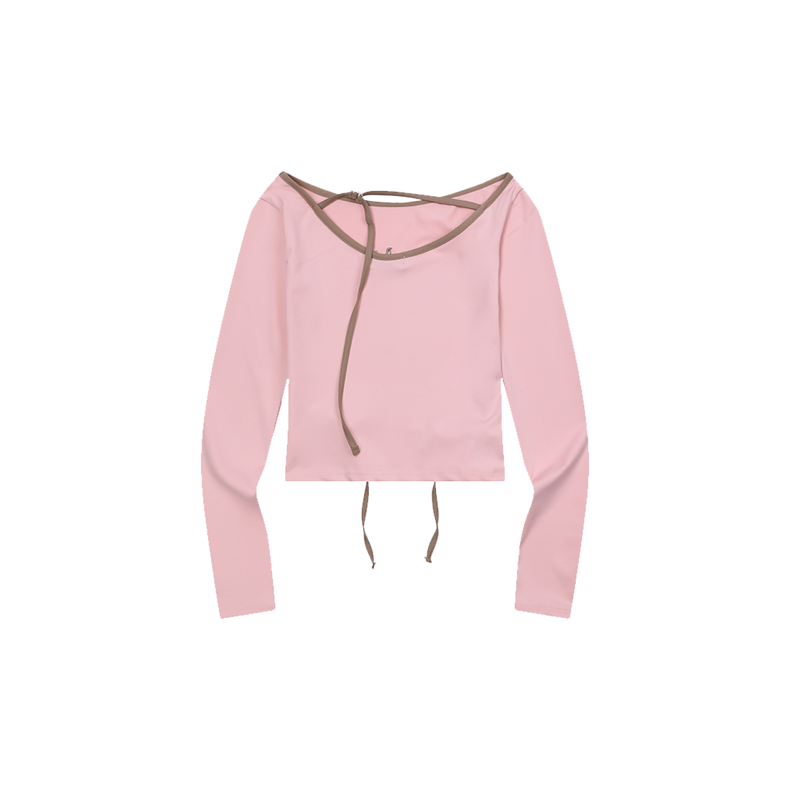 【MUCENT】ENVER SET UP STRAP UNBALANCE LONG SLEEVE T 무센트 엔버 셋업 스트랩 언발란스 롱 슬리브 티 핑크 | MUCENT