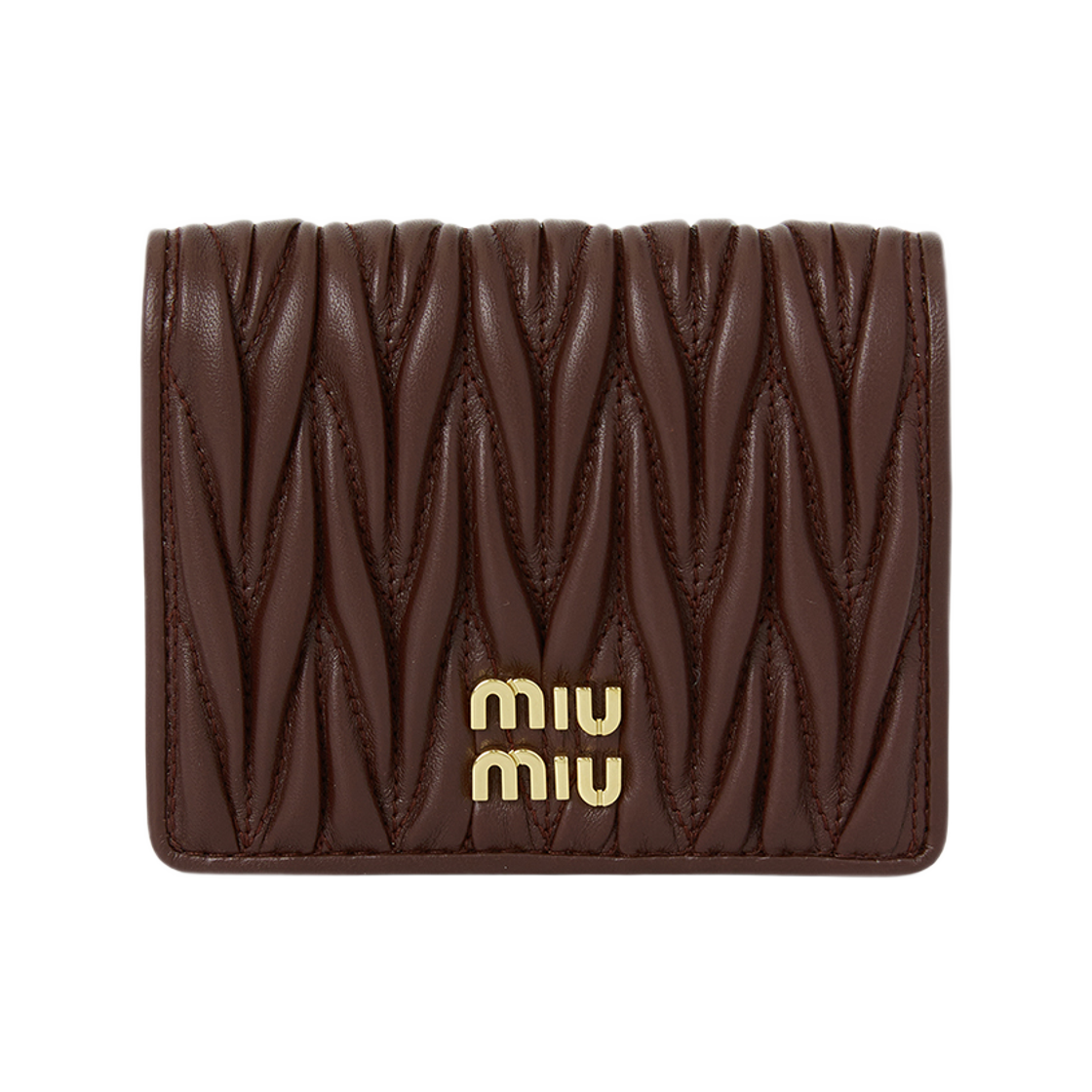 미우 미우 마테라쎄 숏 월렛 와인(Miu Miu Matelasse Short Wallet Wine) - 1