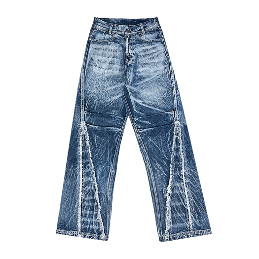BLR24SSPT05BL BLR Curved Navy Denim Pants Ice