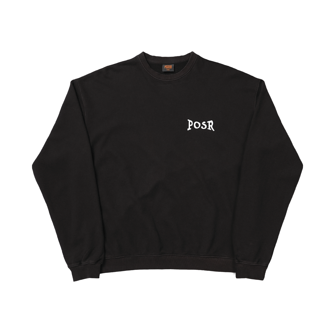 피오에스알 오버다이드 로고 스웻셔츠 블랙(POSR Overdyed Logo Sweatshirt Black)