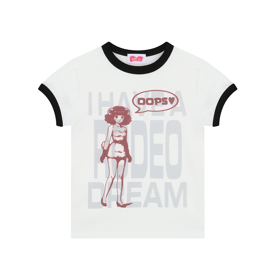 카치스 웁스 링거 탑 여성(Cotchs Oops Ringer Top Girl)