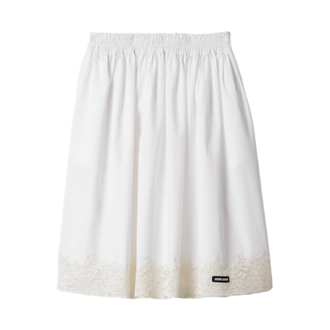 (W) 미우 미우 포플린 스커트 화이트((W) Miu Miu Poplin Skirt White) - 1