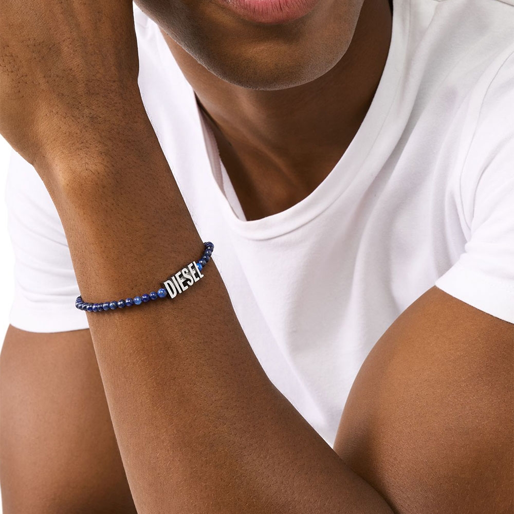 Diesel Dx1544040 Agate Bracelet Blue 착용 스타일 - 1